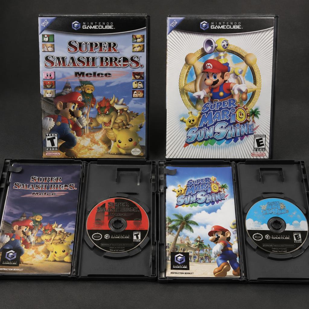 First Print Super Smash Bros. Melee + Super Mario Sunshine (2-Game Bundle)